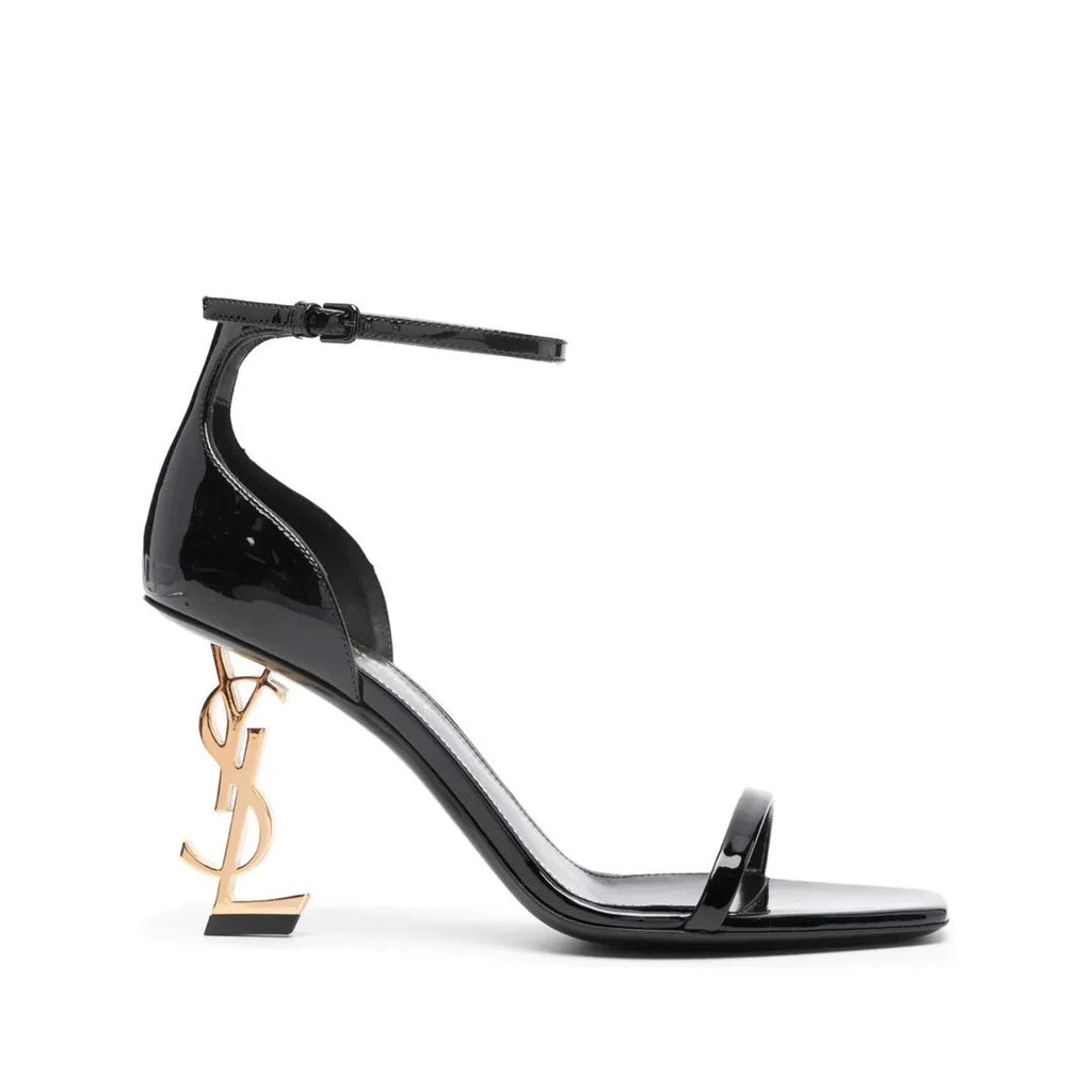 SAINT LAURENT OPYUM PATENT SANDAL BLACK