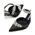 MANOLO BLAHNIK LURUM EMBELLISHED SATIN MULES BLACK