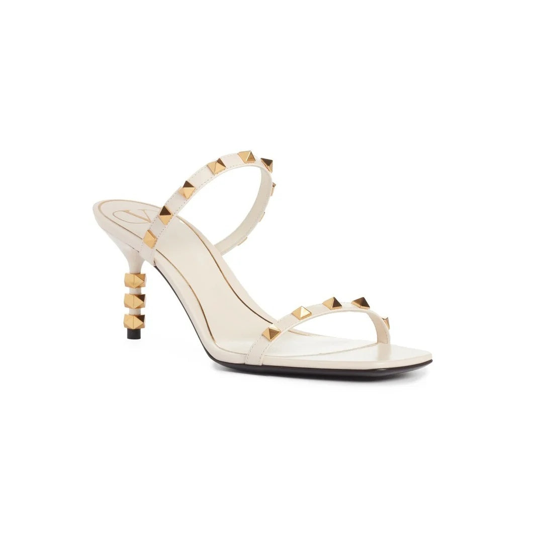 VALENTINO GARAVANI ROCKSTUD KIDSKIN PUMPS 100MM WHITE