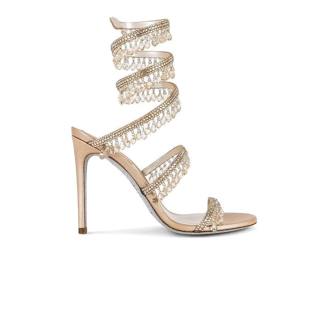 René Caovilla 80mm Jolene Sandal - Gold