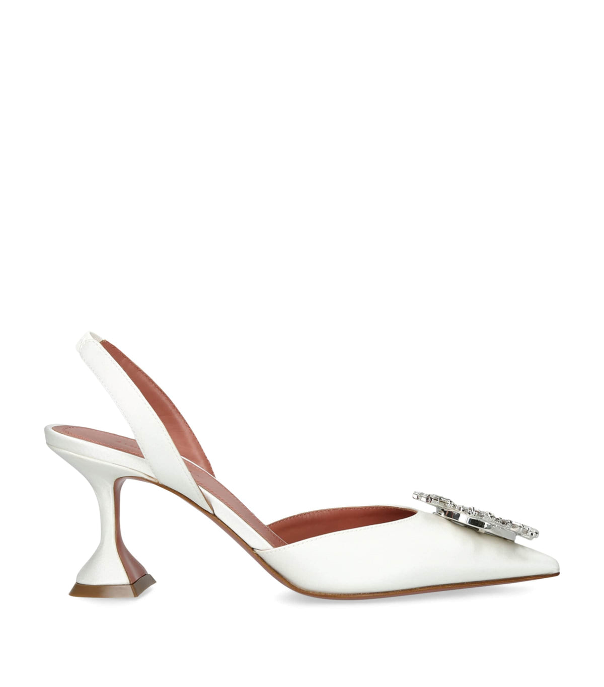 Amina Muaddi Satin Begum Slingback Pumps 70