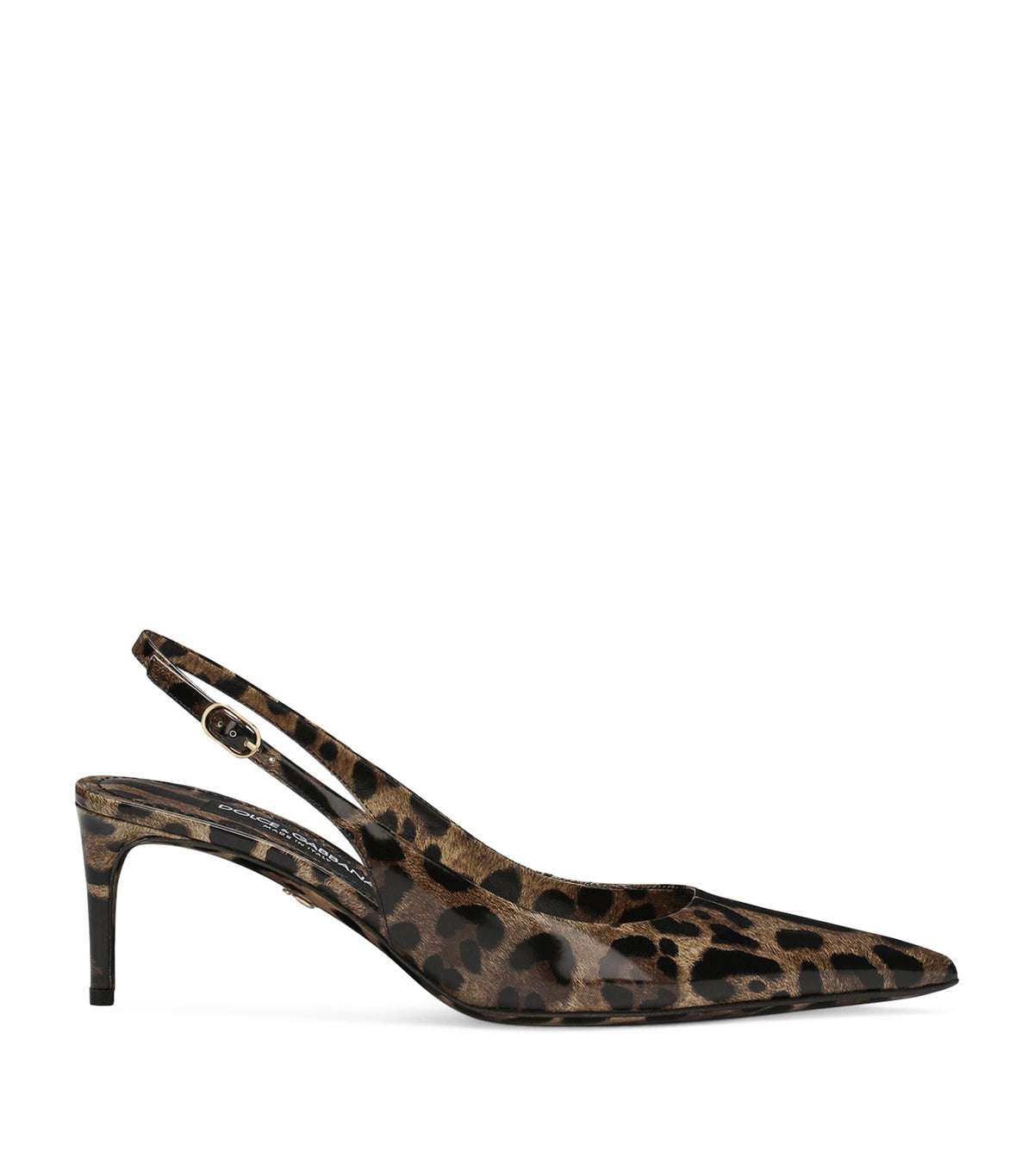 Dolce&Gabbana Patent Leather Leopard Slingback Pumps 60