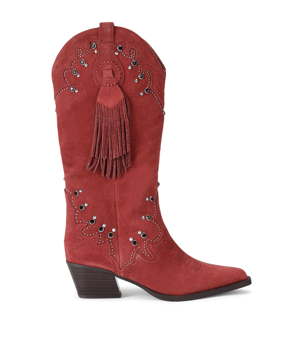 Kurt Geiger London Suede Cowboy Glasto Tassel Boots 50