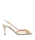 Valentino Garavani Leather VLogo Slingback Pumps 80