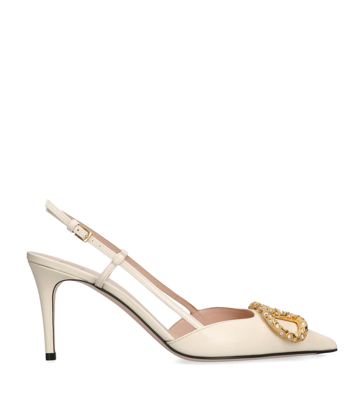 Valentino Garavani Leather VLogo Slingback Pumps 80