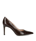 Stuart Weitzman Croc-Embossed Leather Stuart Power Pumps 85