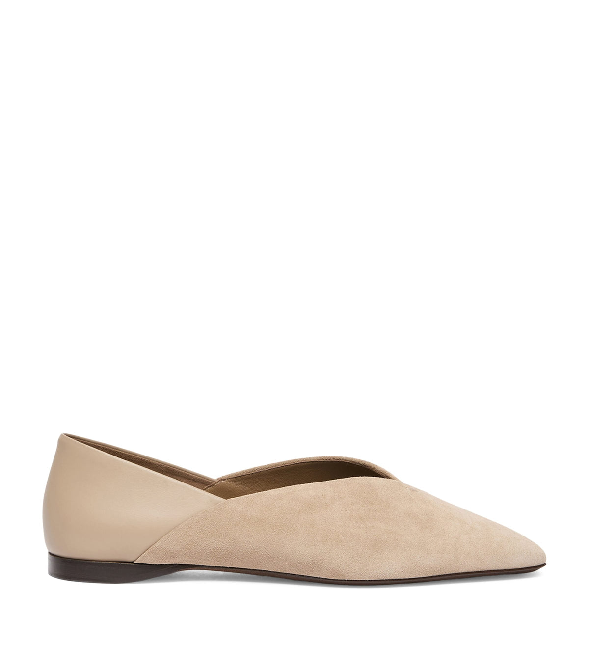 Max Mara Suede Leather-Trim Ballet Flats