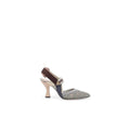 Fendi Colibrì Embroidered Mesh Slingback Pumps - Grey/Pink