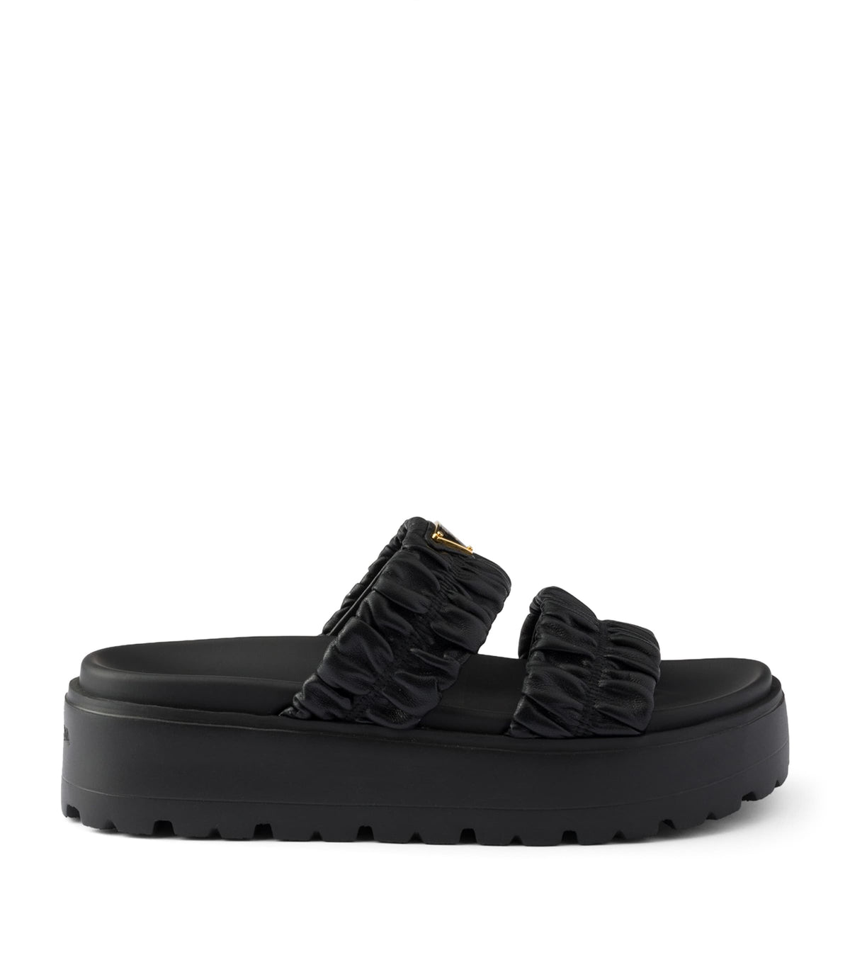 Prada Nappa Leather Flatform Slides 45