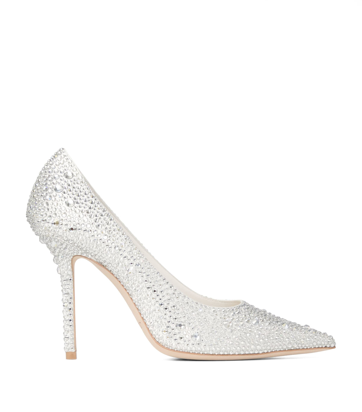 Jimmy Choo Love 100 Embellished Satin Pumps