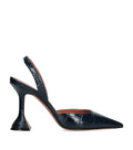 Amina Muaddi Croc-Embossed Leather Holli Slingback Heels 95