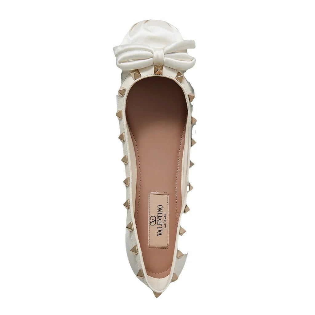 Valentino Garavani Contrast-Bow Ballet Flats - White