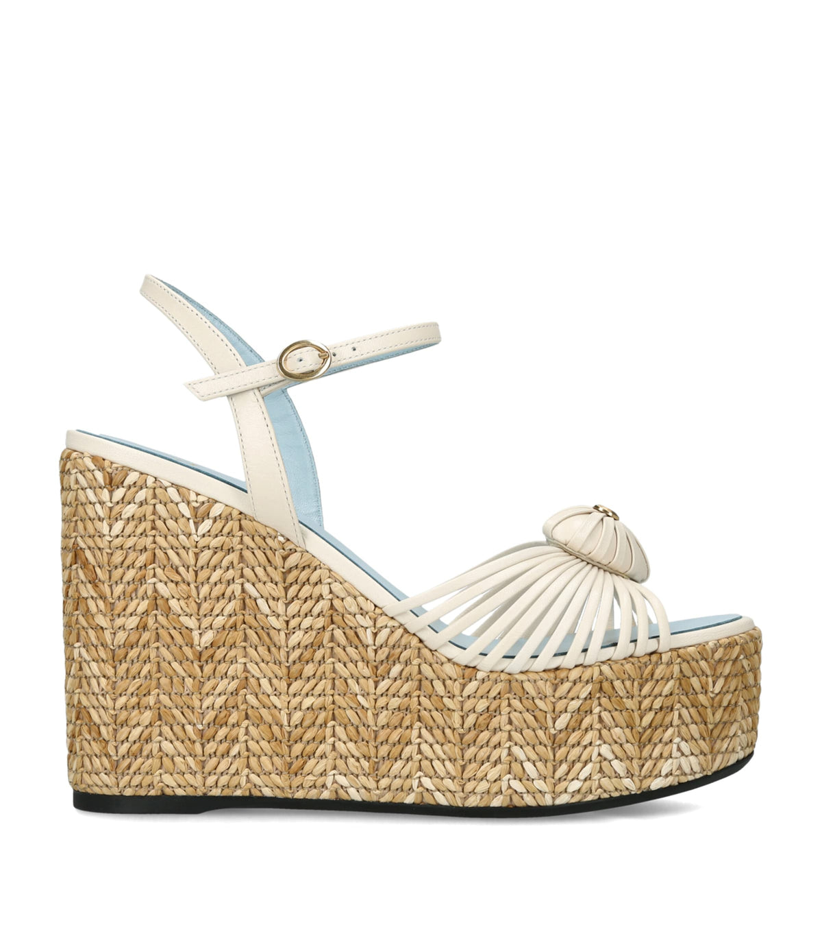 Valentino Garavani Leather Coeur Royal Wedge Sandals 110