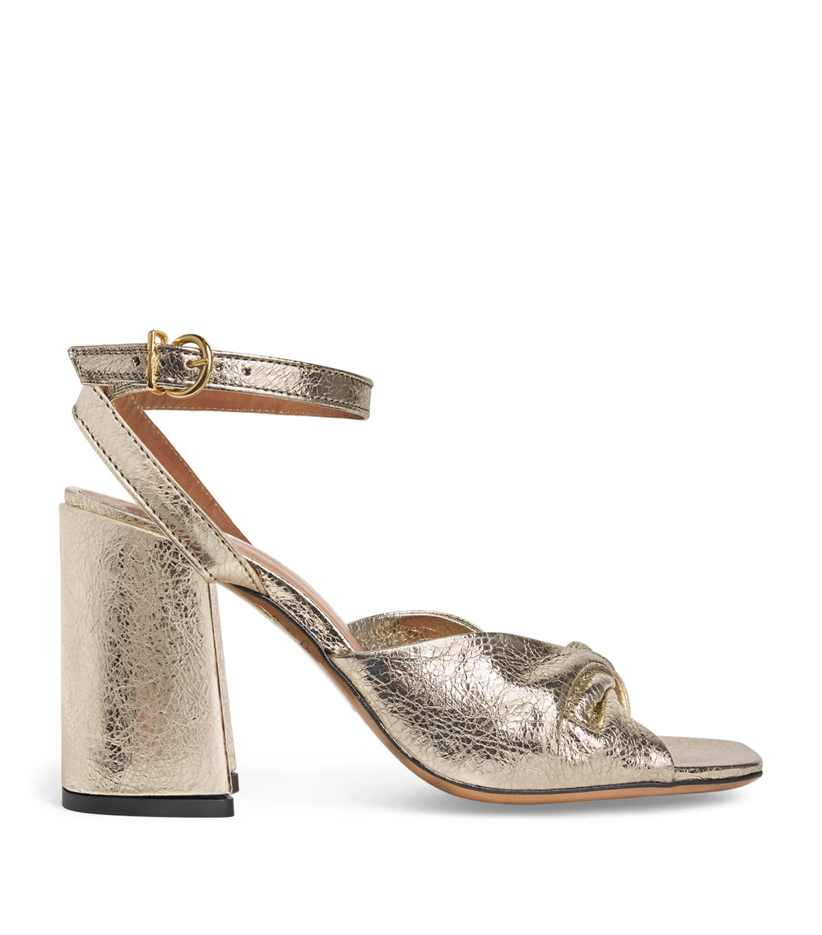 Maje Metallic Leather Twisted Sandals 85
