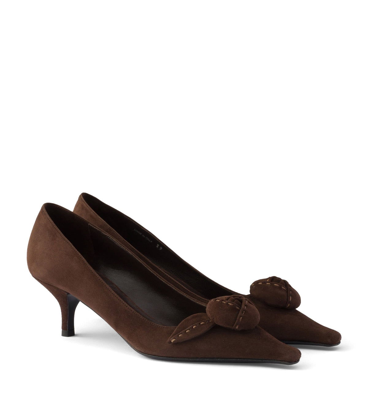 Prada Suede Floral-Detail Pumps 55