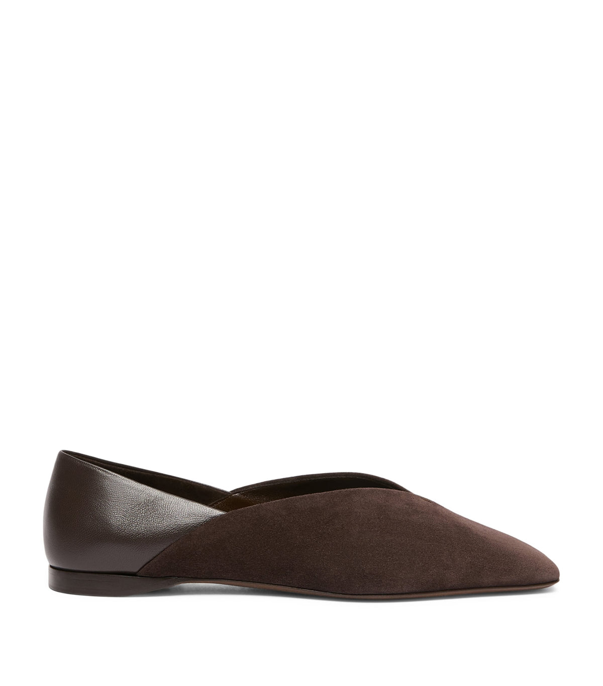 Max Mara Suede Leather-Trim Ballet Flats