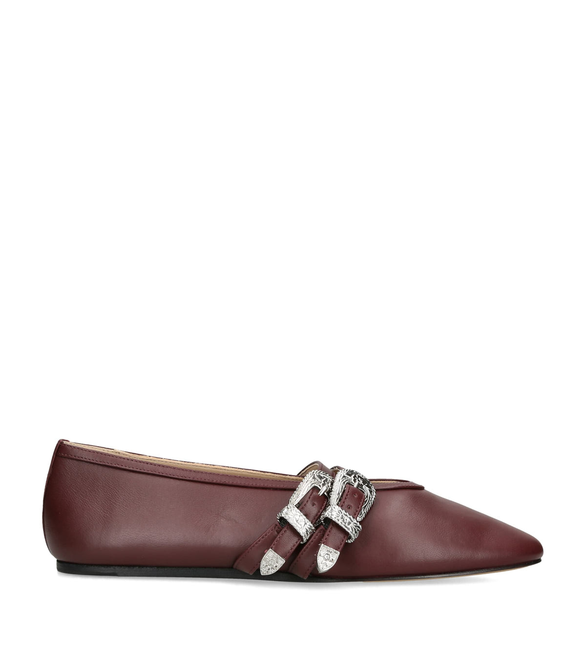 Le Monde Beryl Leather Buckle Claudia Ballet Flats
