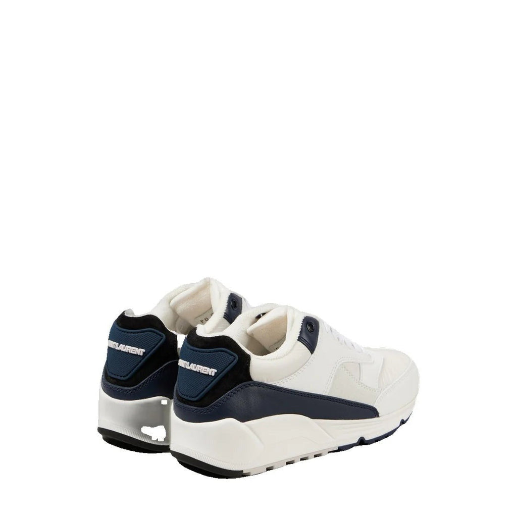 Saint Laurent Leather Panel Sneakers - White/Navy
