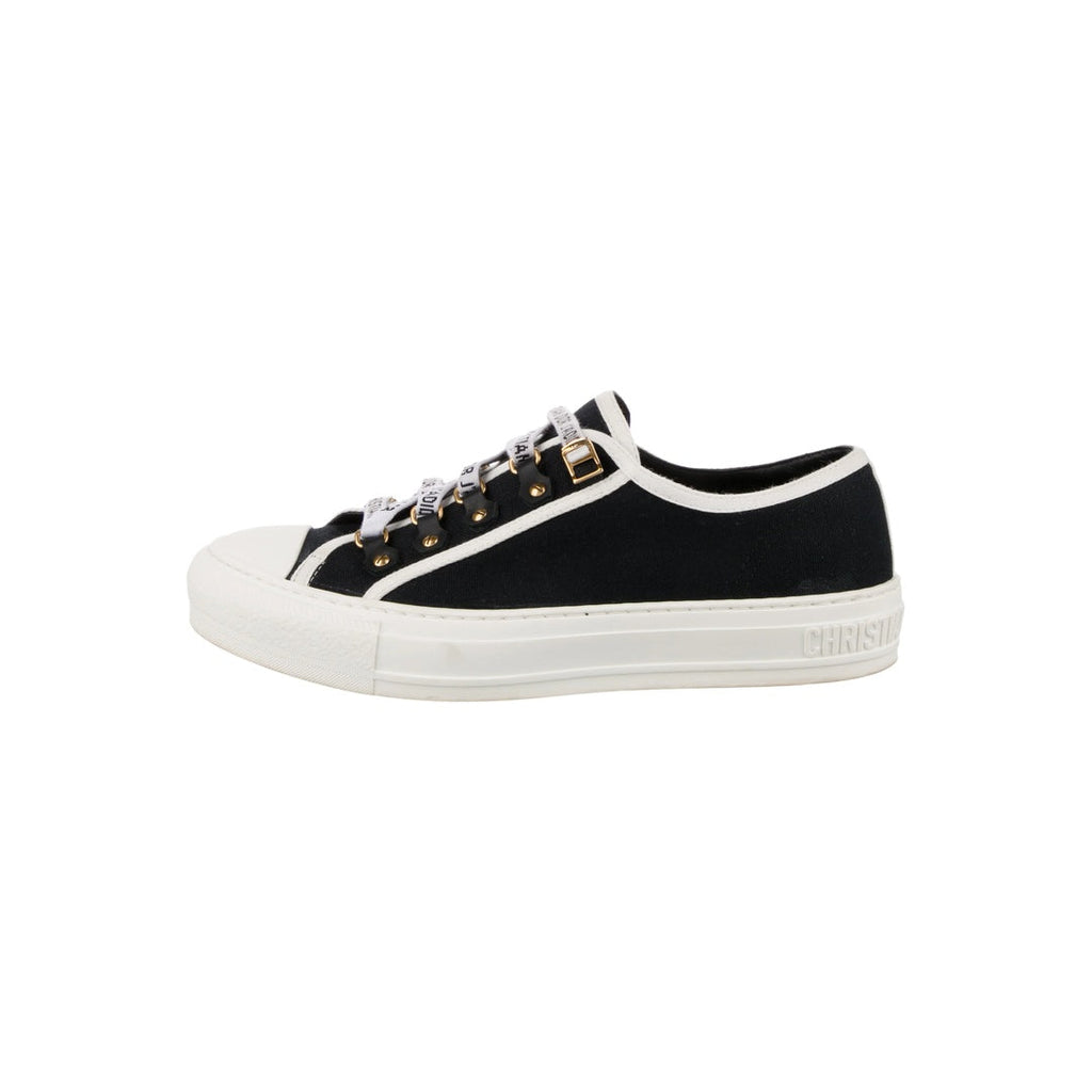 CHRISTIAN DIOR WALK'N'DIOR LOW TOP SNEAKERS BLACK CANVAS BLACK