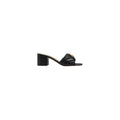 GUCCI SLIDE SANDAL WITH DOUBLE G, LEATHER BLACK