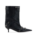 BALENCIAGA CAGOLE LEATHER ANKLE BOOTS BLACK