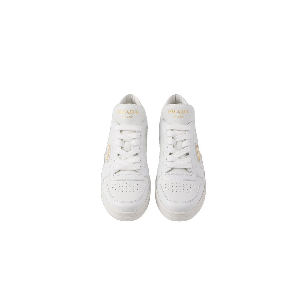 PRADA DOWNTOWN LEATHER SNEAKERS WHITE