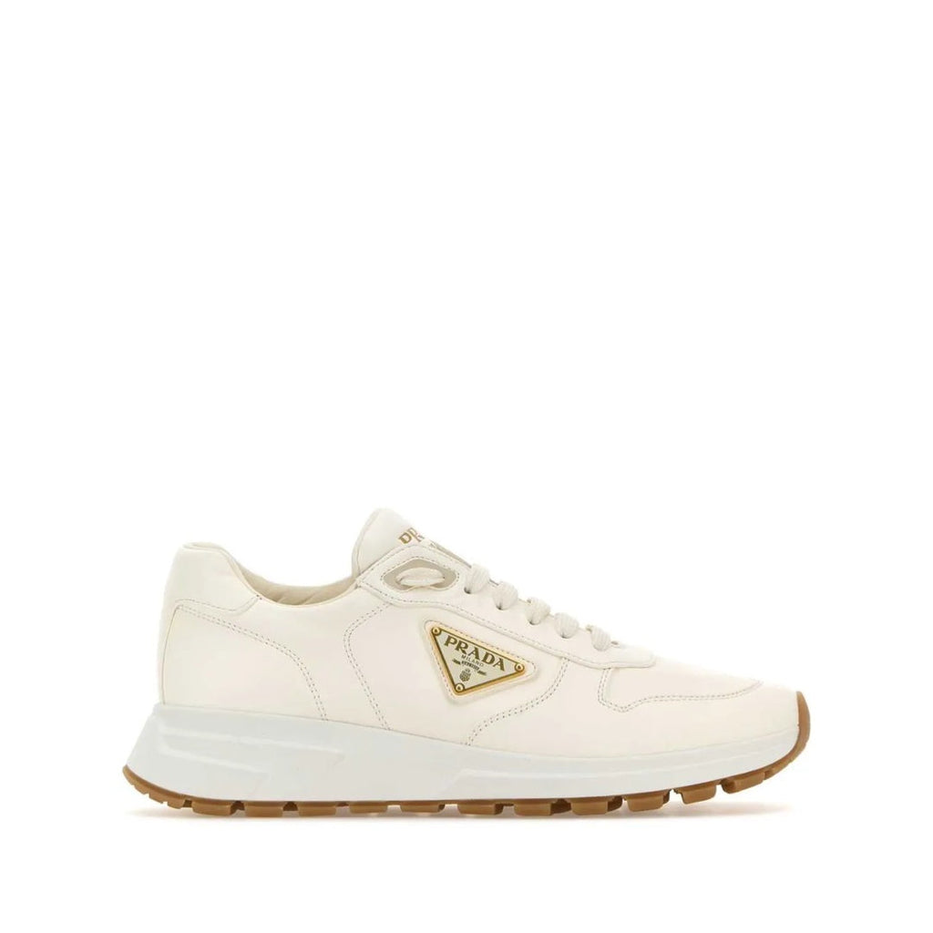 PRADA COURT LEATHER SNEAKERS NATURAL