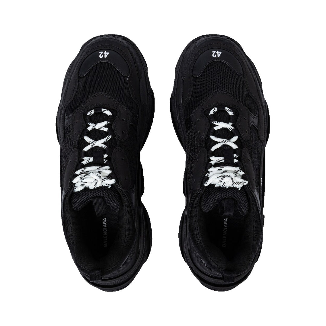 BALENCIAGA TRIPLE S. LACE-UP SNEAKERS BLACK
