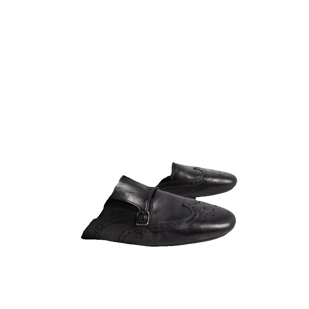 PRADA SHUFFLE MONK STRAP SHOES BLACK