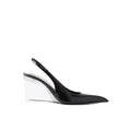 SAINT LAURENT SLINGBACK WEDGE PUMPS BLACK