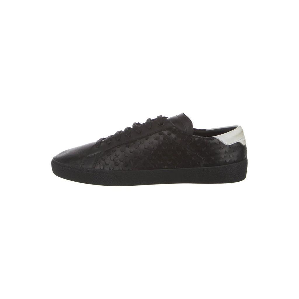 SAINT LAURENT LEATHER PANEL SNEAKERS BLACK