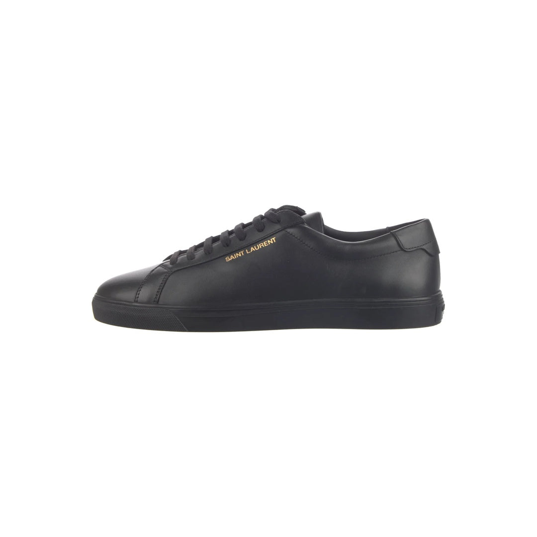 SAINT LAURENT LEATHER PANEL SNEAKERS BLACK