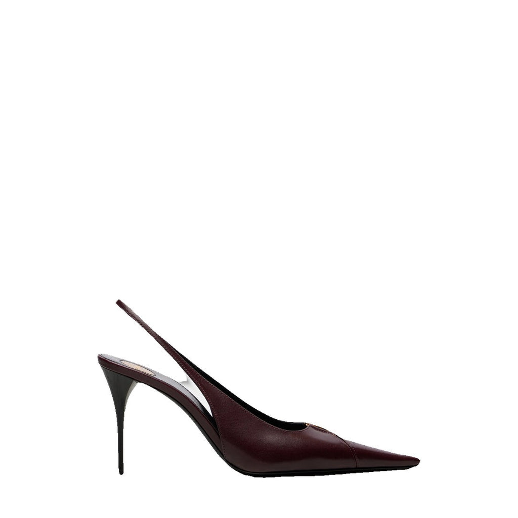 SAINT LAURENT BABYLONE BRETEUIL SLINGBACK PUMPS BURGUNDY