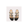VALENTINO GARAVANI ROCKSTUD CALFSKIN LEATHER SLIDE SANDAL 60MM BLACK