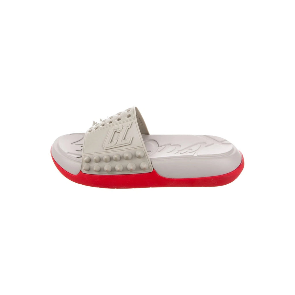 CHRISTIAN LOUBOUTIN EASY BREEZY RUBBER SANDALS WHITE