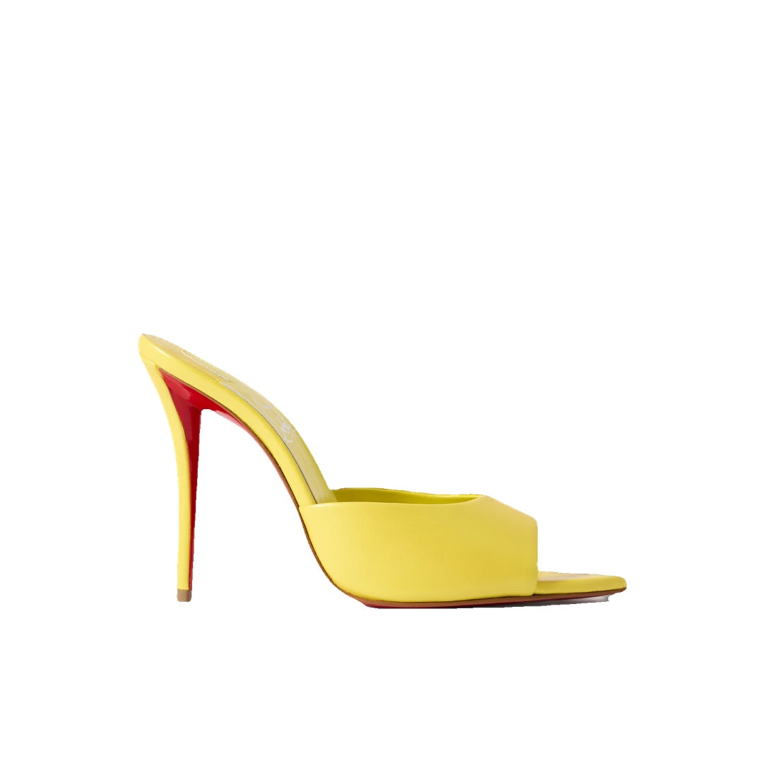 CHRISTIAN LOUBOUTIN MISS Z CRYSTAL MULES YELLOW