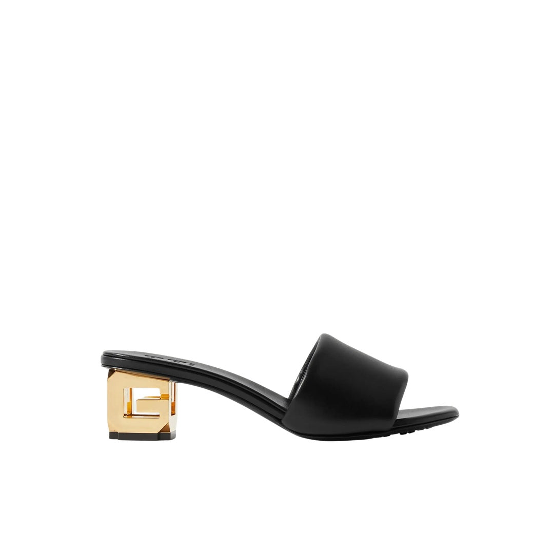 GIVENCHY LABEL LEATHER MULES BLACK