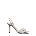 JIMMY CHOO 110MM ELSY FLOWER LEATHER WEDGE SANDALS CREAM