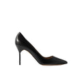 MANOLO BLAHNIK CAMPARISLI NAPPA LEATHER SLINGBACK PUMPS BLACK