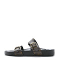 LOUIS VUITTON PATENT MONOGRAM BOM DIA FLAT MULE SANDAL BLACK