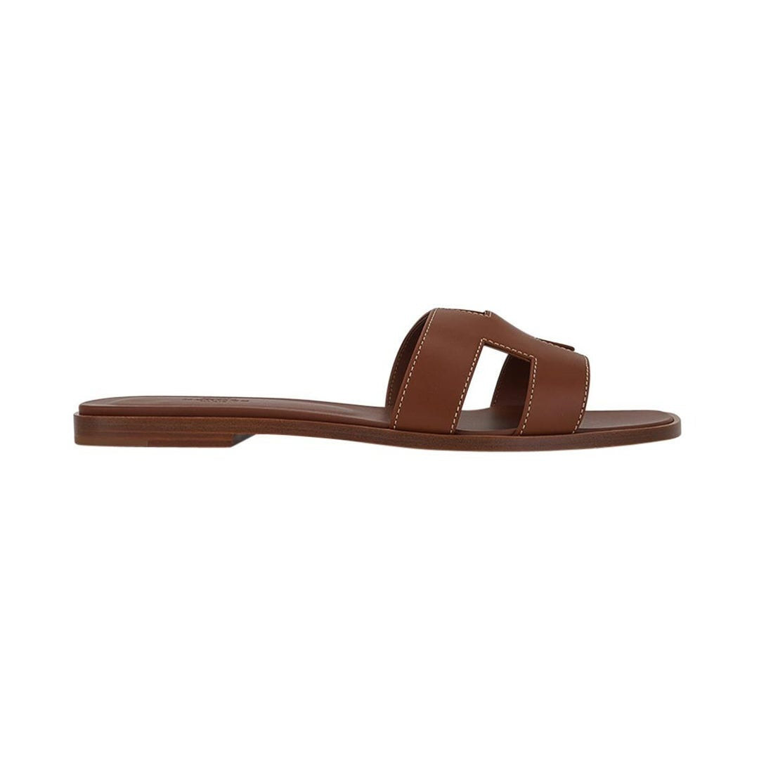 HERMÈS HERMES BOX CALFSKIN ORAN SANDAL GOLD