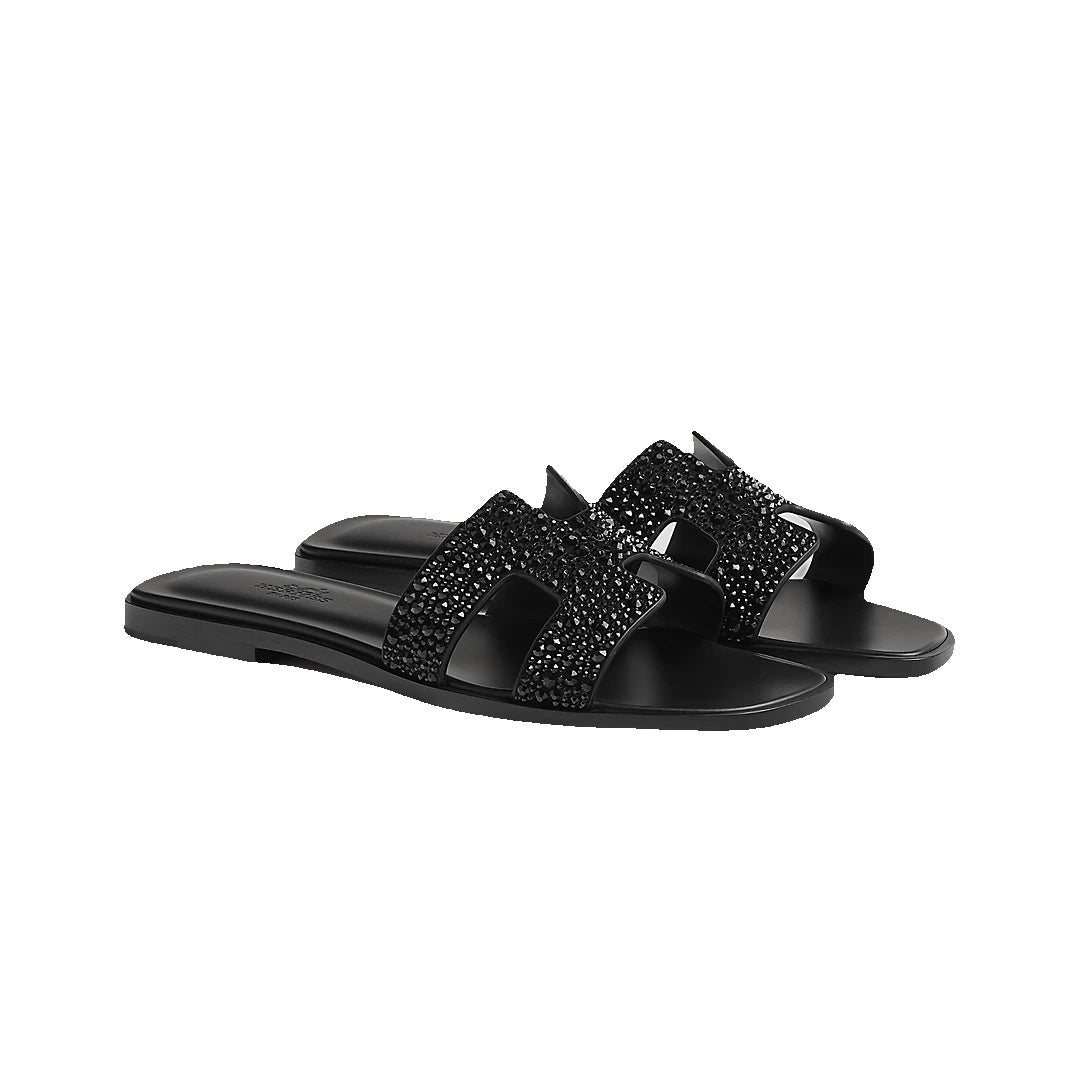 HERMÈS HERMES EPSOM ORAN SANDAL BLACK