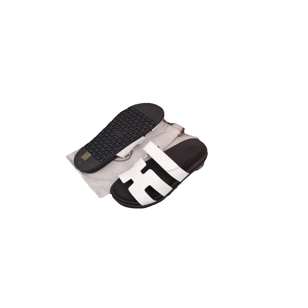 HERMÈS HERMES CALFSKIN CHYPRE SANDAL WHITE