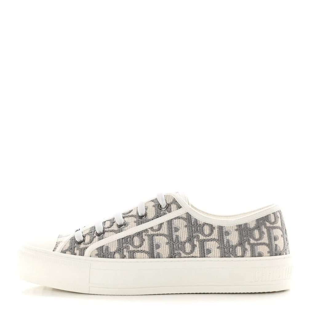 CHRISTIAN DIOR CANVAS OBLIQUE WALK'N'DIOR LOW TOP SNEAKER GREY STONE