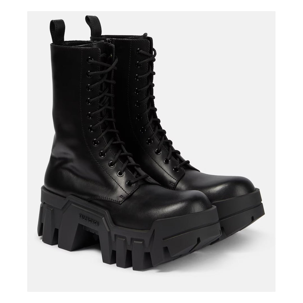 BALENCIAGA BULLDOZER LACE UP BOOTS BLACK