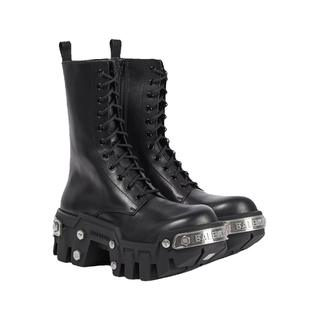 BALENCIAGA BULLDOZER LACE UP BOOTS BLACK