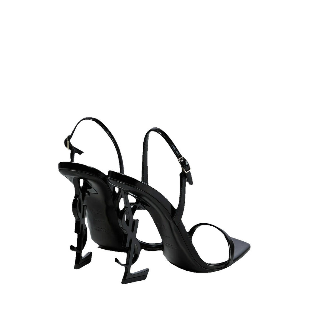 SAINT LAURENT OPYUM PATENT SANDAL BLACK