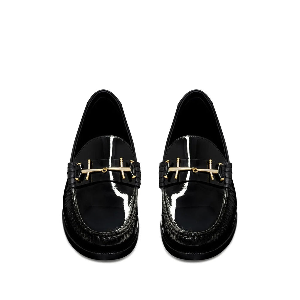 SAINT LAURENT LE LOAFER SOFT PATENT LEATHER LOAFERS BLACK