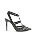 VALENTINO GARAVANI ROCKSTUD SUEDE PUMPS 100MM RED