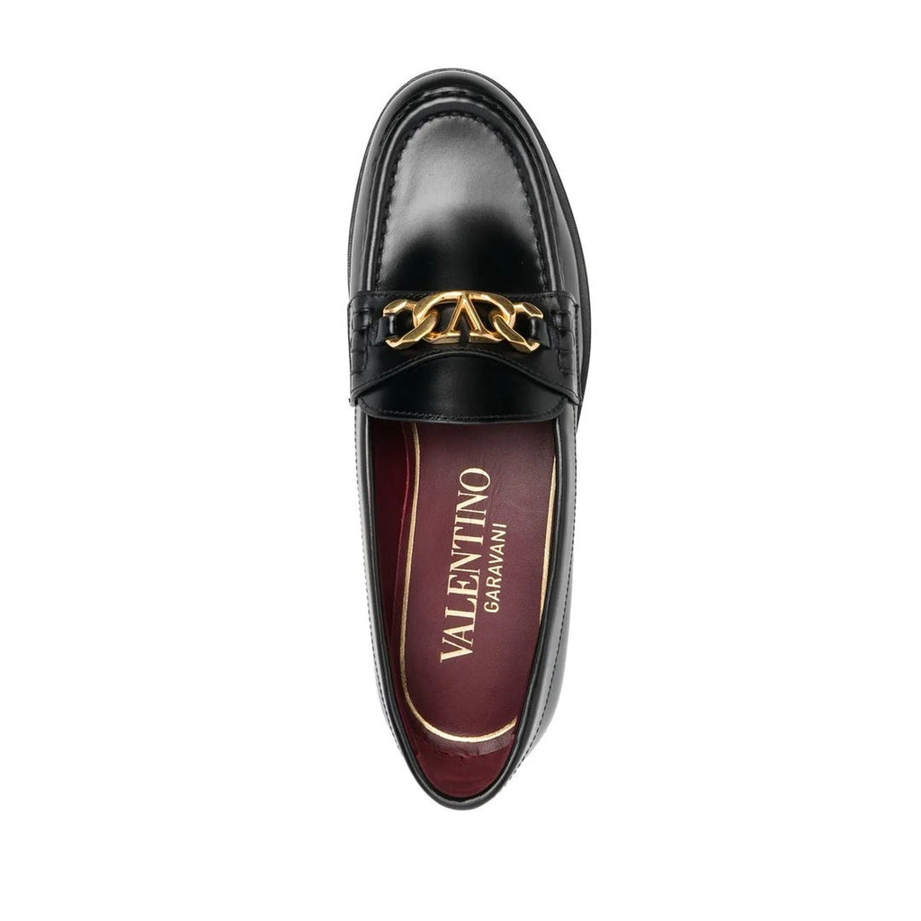 VALENTINO GARAVANI VLOGO SIGNATURE CALFSKIN LOAFER BLACK